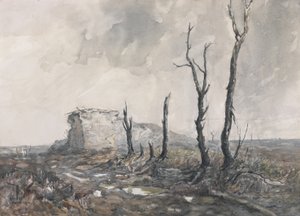 Gibralter ، نقطة قوية ، Pozieres ، 1918 (مرحاض والفحم على الورق) بواسطة تشارلز ديفيد جونز براينت